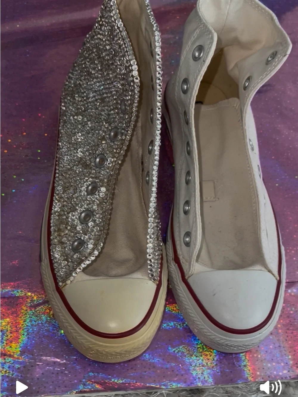 Converse sparkling silver